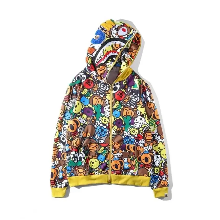 BAPE-1ST-CAMO-Double-Shark-Hoodie BAPE 1ST CAMO Double Shark Hoodie