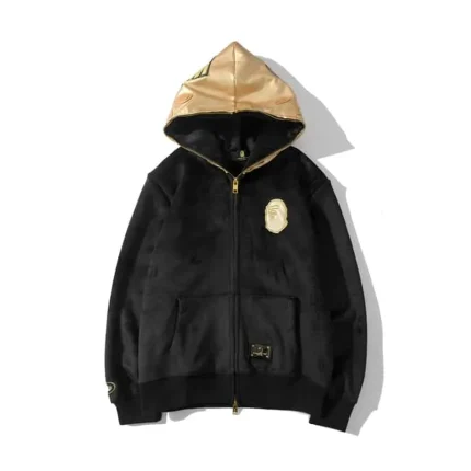 BAPE Ferret Black Gold Hood Jacket