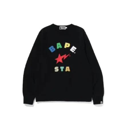 Black BAPE Bape Sta Crewneck Sweatshirt